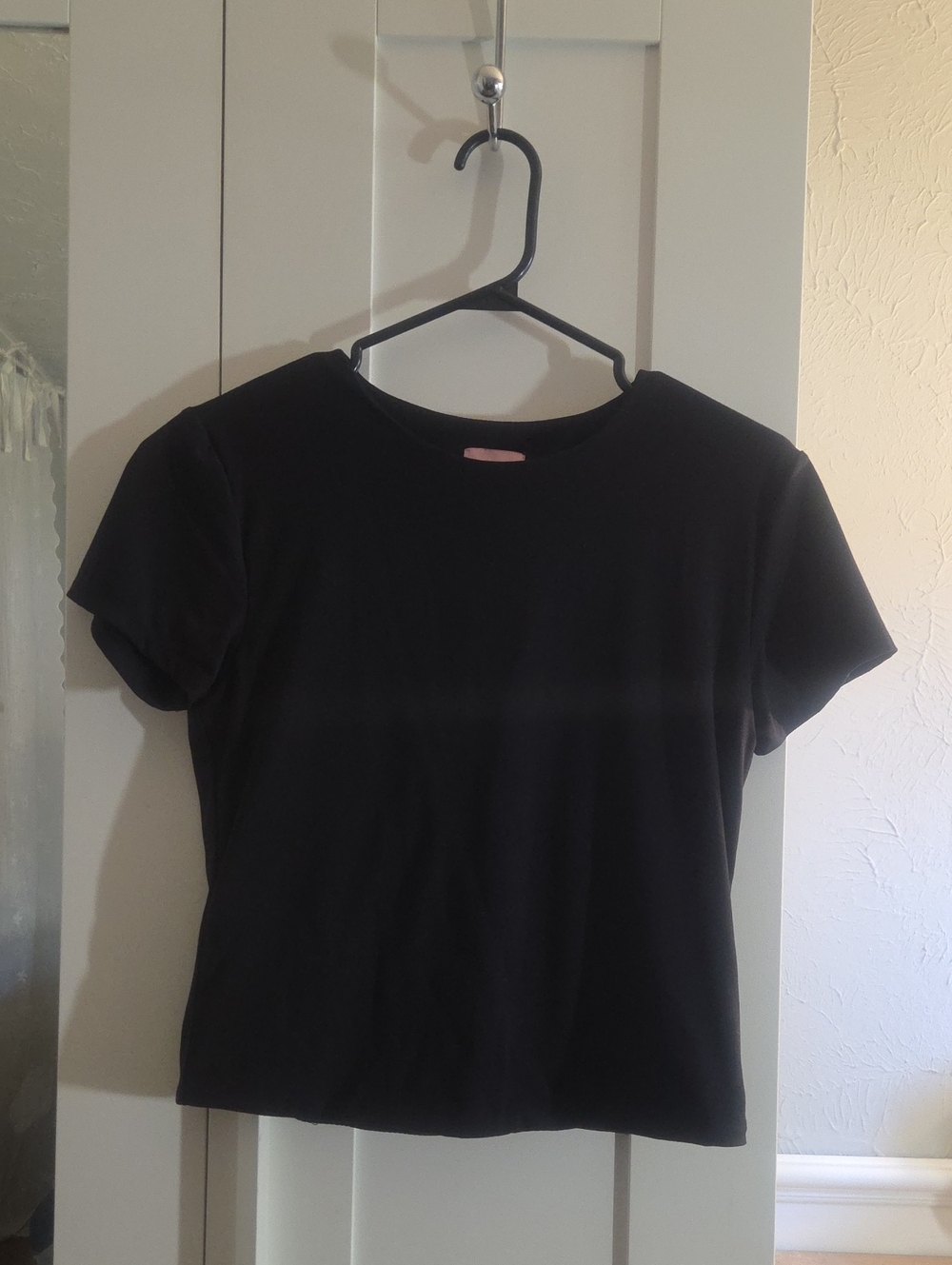 Women's Plain Classic Black Crew Neck Tee